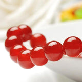 Red & Agate 8MM Round Bead Bracelet Boutique Jewelry Gift