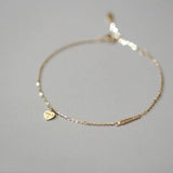925 Silver I & You Heart Charm Bracelet 14K Gift