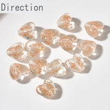 Glass Sands Flash Sand Peach Heart Straight Hole DIY Jewelry Material