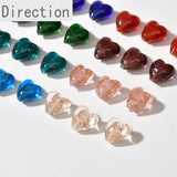 Glass Sands Flash Sand Peach Heart Straight Hole DIY Jewelry Material