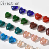 Glass Sands Flash Sand Peach Heart Straight Hole DIY Jewelry Material