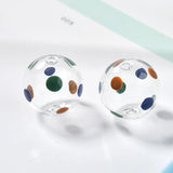 Hand-Painted Wave Point Abstract Gourd Glass Bubble DIY Earrings