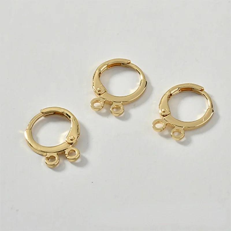 18K Copper Plated Round Belt Ring with Hanging Earrings DIY Material