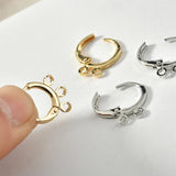 18K Copper Plated Round Belt Ring with Hanging Earrings DIY Material