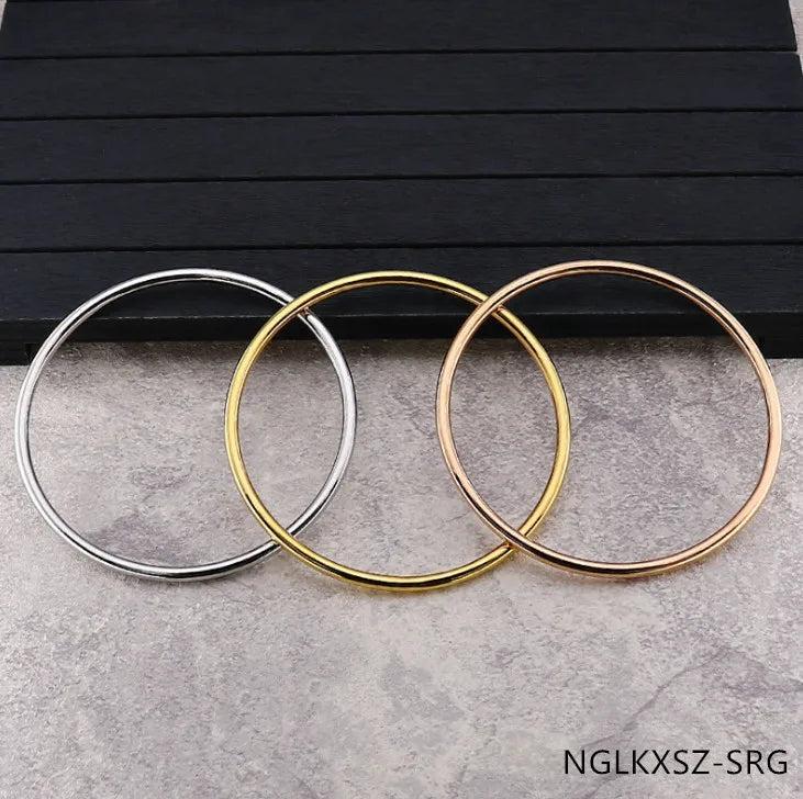 Letter O Bangle Bracelet Round Silver Cuff Women's Jewelry Gift