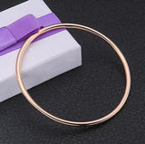 Letter O Bangle Bracelet Round Silver Cuff Women's Jewelry Gift