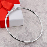 Letter O Bangle Bracelet Round Silver Cuff Women's Jewelry Gift