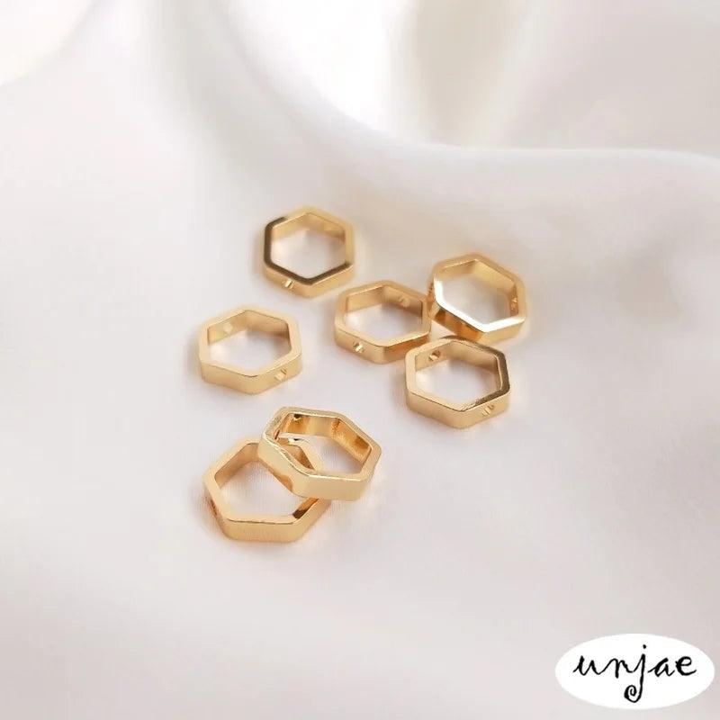 14K Hexagon Bead Ring DIY Beading Materials