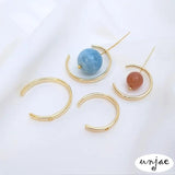14K Light C-Shaped Bead Hanging Ring Set DIY Necklace Jewelry