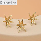 Copper-Plated 14K Double-Layer Flower Earrings DIY Material