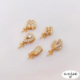14K Zircon Inlaid Crystal Pearl Pendant Buckle DIY Necklace Accessories