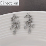 14k Moon Dream Catcher Zircon Pendant Material