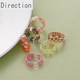 Japanese Acrylic Fruit Slice Ring Sweet Girl Jewelry Index Finger Tail Ring