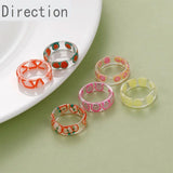 Japanese Acrylic Fruit Slice Ring Sweet Girl Jewelry Index Finger Tail Ring