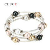 Adjustable Wire Wrap Bracelet with Colorful Pearls BB001SB