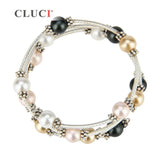 Adjustable Wire Wrap Bracelet with Colorful Pearls BB001SB