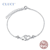 Sterling Silver Double Heart Necklace & Bracelet Set