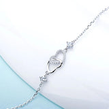 Sterling Silver Double Heart Necklace & Bracelet Set