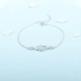 Sterling Silver Double Heart Necklace & Bracelet Set