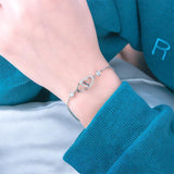 Sterling Silver Double Heart Necklace & Bracelet Set