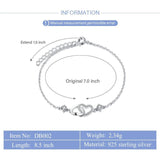 Sterling Silver Double Heart Necklace & Bracelet Set