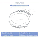 Silver 925 Double Heart Pendant Necklace Adjustable Chain Length Women