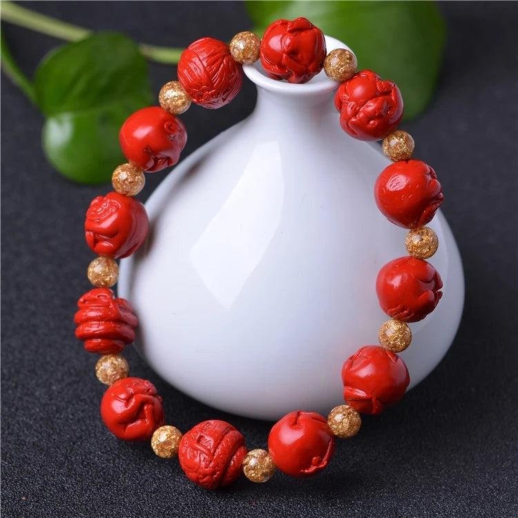 Chinese Cinnabar Zodiac Bracelet Lucky Amulet