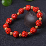 Chinese Cinnabar Zodiac Bracelet Lucky Amulet