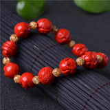 Chinese Cinnabar Zodiac Bracelet Lucky Amulet
