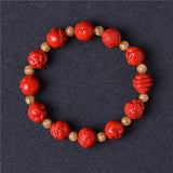 Chinese Cinnabar Zodiac Bracelet Lucky Amulet