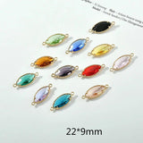Crystal Horse Eye Double Hanging Pendant DIY 6pcs