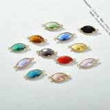 Crystal Horse Eye Double Hanging Pendant DIY 6pcs
