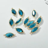 Crystal Horse Eye Double Hanging Pendant DIY 6pcs