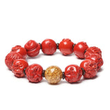 Chinese Zodiac Red Organic Cinnabar Bracelet