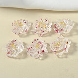 DIY South Korea INS Spring Transparent Stereo Flower Real Flowers Resin Earrings