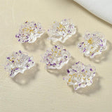 DIY South Korea INS Spring Transparent Stereo Flower Real Flowers Resin Earrings