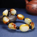 Hand Carved Seed Material Original Stone Bracelet Men's Women's Jade