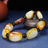 Hand Carved Seed Material Original Stone Bracelet Men's Women's Jade