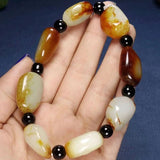 Hand Carved Seed Material Original Stone Bracelet Men's Women's Jade