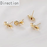Copper Plated Bow Tie Earrings DIY Jewelry Accessories