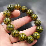 Dragon Agate Hand Carved 16mm Round Bead Bracelet Boutique Jewelry