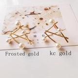 925 Silver Geometric Pearl Ear Nail Accessories