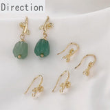 Copper 14k Gold-Plated Flowers Branches Ear Hook Earrings