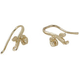 Copper 14k Gold-Plated Flowers Branches Ear Hook Earrings