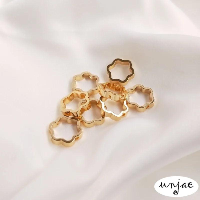 14k Plum Blossom Bead Ring Set, DIY Jewelry Material