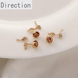 14K Double Hanging Zircon Pendant Earrings DIY Material