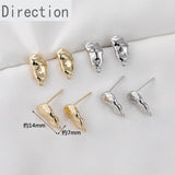 14k Gold-plated Abstract Baroque Peas DIY Earrings Accessories