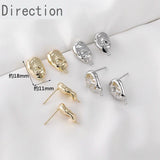 14k Gold-plated Abstract Baroque Peas DIY Earrings Accessories