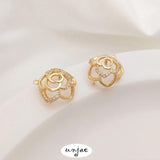 14K Zircon Rose Bead Pendant DIY Crystal Pearl Holder