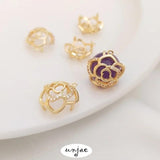 14K Zircon Rose Bead Pendant DIY Crystal Pearl Holder